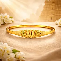 Impon Gold Plated Thirunamam Kada for Women | Traditional Namam Design Bangle | Temple Jewelry Gold Finish Bracelet