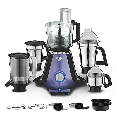 Preethi Zodiac Glitter MG 264, 750 Watt Mixer Grinder, 5 Jars