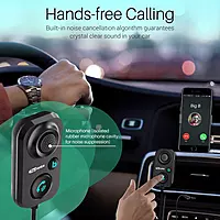 Portronics Auto 12 | Bluetooth Car Receiver for Music & Calls | Stream music & take calls hands-free | Easy setup | Compact design | Compatible with all Bluetooth devices | Enjoy clear audio.