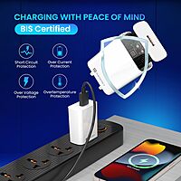 Portronics 1963 Adapto ONE PRO Charger – 3A MACH Charger | Single USB Port | Type-C Cable| White