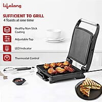 Lifelong LLTG01 Electric Tandoor Grill/Sandwich Maker 1500W with Non-Stick Plates, Variable Heat control for Toasting and Grilling