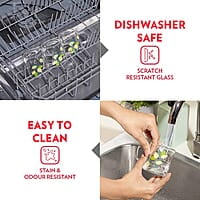 Borosil Vision Green Leaves Tea n Coffee Classic Mug Set of 6 Pcs 190 ml | Borosillicate Glass, Microwave Safe, Scratch Resistance, Lightweight | for Chai, Green Tea, Milk | Transparent