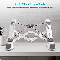 POR 2139 My Buddy K Lite Portable Laptop Plastic Stand – White | 1 Year Warranty