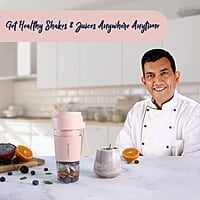 Wonderchef Plastic Nutri-Cup Portable Blender Usb Charging Rechargeable Blender 300Ml Pink