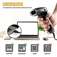 Lapcare LLBS‑013: wired CCD 1D barcode scanner with USB/RS232 interface, 200 fps decoding, supports EAN‑13/UPC/Code 128/Code 39, 1‑yr warranty—fast & accurate.