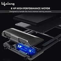 Lifelong Treadmill for Home - 6 HP Peak Motorized Treadmill, 6 Level Manual Inclines, Max Speed 14 km/hr - Heart Rate Sensor, Bluetooth Speaker,Max Weight 120Kg