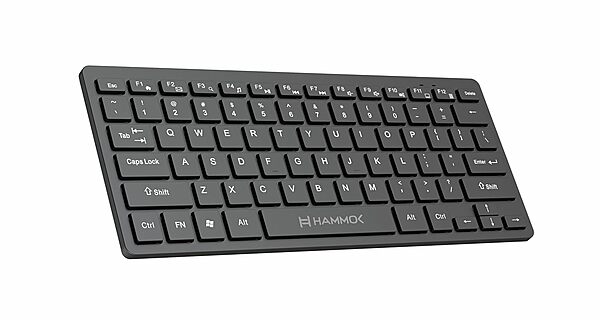 HAMMOK Mini Wireless Keyboard – Compact Slim Design | USB Receiver | Portable External Keyboard | Windows PC, Laptop & Tablet Compatible