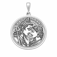 925 Sterling Silver Shiv Parvati Pendant for Men & Women | Lord Shiva Locket