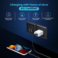 Portronics 1962 Adapto 12 Charger – 12W Single USB Port | Without Cable | White