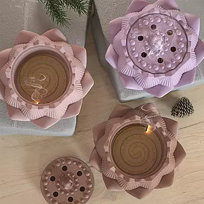 Silicon Mold Candle Concrete Holder Lotus Shape Jar Silicon Mold Candle Concrete Holder Lotus Shape Jar