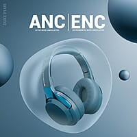 ZEBRONICS Duke Plus, Wireless Over Ear Headphone with ANC, ENC, Gaming Mode, Dual Pairing, Rapid Charge, Upto 70* Hours Backup, Bluetooth v5.4, AUX, Comfortable Earcushion, Deep Bass