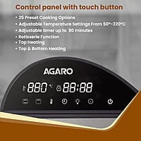 AGARO Royal Air Fryer For Home, 14.5L, Rotisserie Convection Oven, 1700W, Electric Oven