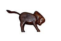 EELIKA Wooden Angry Bull Showpiece for Home Decor, Tableware & Gift Items, Set of 2