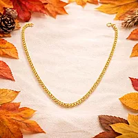 Impon Gold Plated Rope Chain Necklace for Men & Women | Thick Twisted Design Gold Finish Chain | Stylish Daily Wear Jewelry