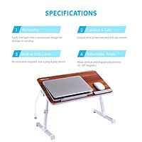 Portronics My Buddy Plus Laptop Table – Adjustable Height & USB Fan