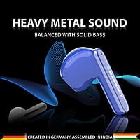Blaupunkt Btw100 Khrome Bassbuds Truly Wireless Bluetooth Earbuds I Hd Sound I Gaming Mode I Low Latency I 30H PlaytimeITurbovolt Charging I Bt Version 5.3 I Intuitive Touch Controls
