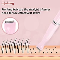 Lifelong Trimmer for Women 4 in 1 Women Trimmer, 60 Minutes Runtime, Rechargeable Women Trimmer Pink