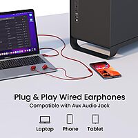 Portronics Conch Kappa – 3.5mm Earphones, Mic, Black. Enjoy clear sound and hands-free calling with these stylish earphones. Perfect for music lovers and on-the-go convenience.