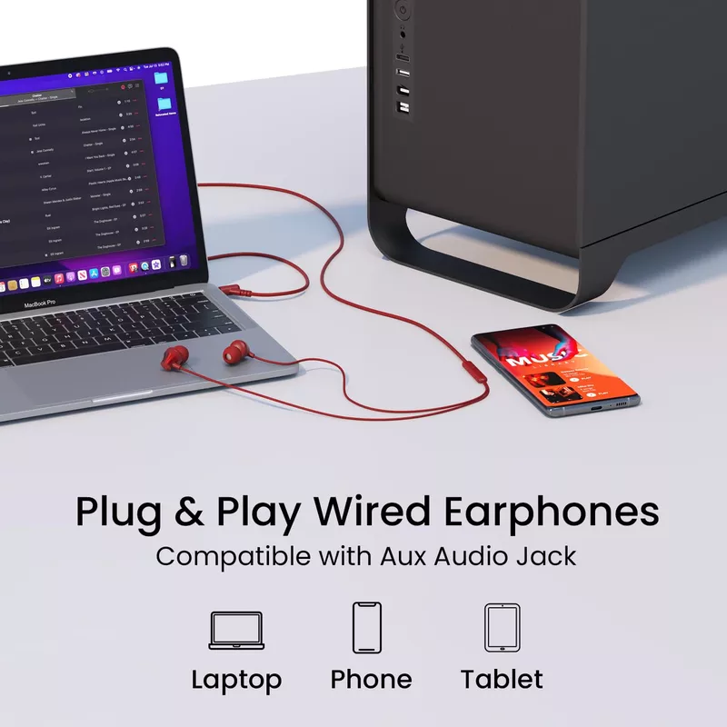 Portronics Conch Kappa – 3.5mm Earphones, Mic, Black. Enjoy clear sound and hands-free calling with these stylish earphones. Perfect for music lovers and on-the-go convenience.