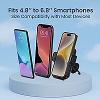 Portronics Clamp Y Car Mount – Adjustable, 360° Rotation, secure grip for smartphones, easy installation, perfect for navigation, hands-free calls, durable design, compatible with most devices.