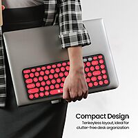 Portronics Bubble 2.0 Bluetooth + Wireless Keyboard – Black & Red | 1 Year Warranty