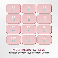 Portronics Ki-Pad 3 Pink USB Keyboard – Full Size, stylish and functional, perfect for home or office use. Features comfortable keys, sleek design, and reliable USB connectivity for seamless typing.