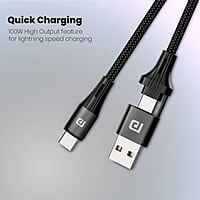 Portronics Konnect J4 USB A + Type C to Type C Cable