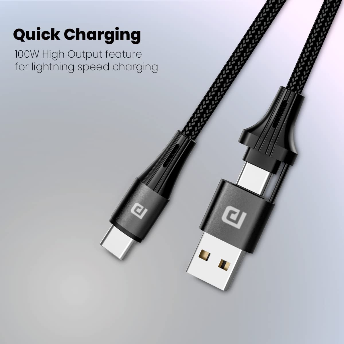 Portronics Konnect J4 USB A + Type C to Type C Cable