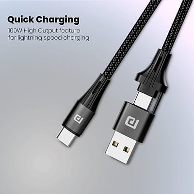 Portronics Konnect J4 USB A + Type C to Type C Cable Portronics Konnect J4 USB A + Type C to Type C Cable