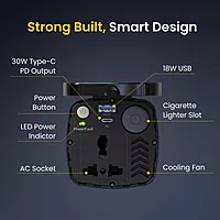 Portronics 200W Car Power | Type-C PD, USB & AC Socket | Charge multiple devices on the go | Compact design | Ideal for road trips | Fast charging | Durable and reliable | Perfect for travelers.