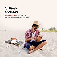 POR 1819 My Buddy J Portable Laptop Table – Folding Legs | Brown | 1 Year Warranty