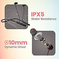 Portronics Harmonics Z11 – 35H Bluetooth Earphones, Black: Enjoy superior sound quality, long battery life, and a comfortable fit. Perfect for music lovers and active lifestyles. Wireless freedom!