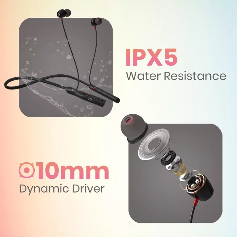 Portronics Harmonics Z11 – 35H Bluetooth Earphones, Black: Enjoy superior sound quality, long battery life, and a comfortable fit. Perfect for music lovers and active lifestyles. Wireless freedom!