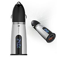 Portronics Car Power Armour 55.5W Fast Car Charger Type-C PD & USB with LED Display