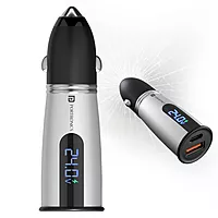 Portronics Car Power Armour 55.5W Fast Car Charger Type-C PD & USB with LED Display