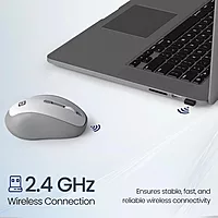 Portronics Toad 34: Sleek White Wireless Mouse featuring USB connectivity and adjustable DPI settings for precision. Ergonomic design ensures comfort during long hours of use. Perfect for work!