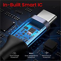 Portronics Konnect C1 20W PD Type-C Cable – Black, 1m. Fast charging and data transfer, durable design, compatible with various devices, perfect for home and office use. Reliable and efficient.