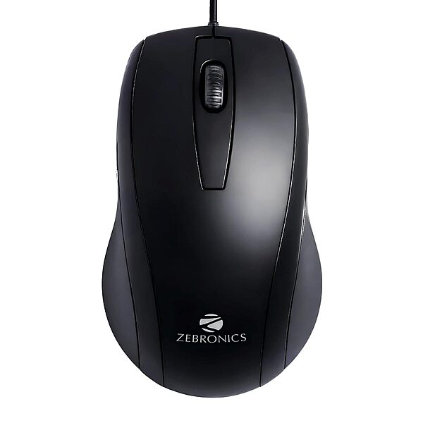Zebronics Zeb-Alex Wired Mouse – USB, 3 Buttons, Ergonomic design, High precision, Smooth tracking, Ideal for gaming and office use, Plug and play, Compatible with Windows and Mac systems.