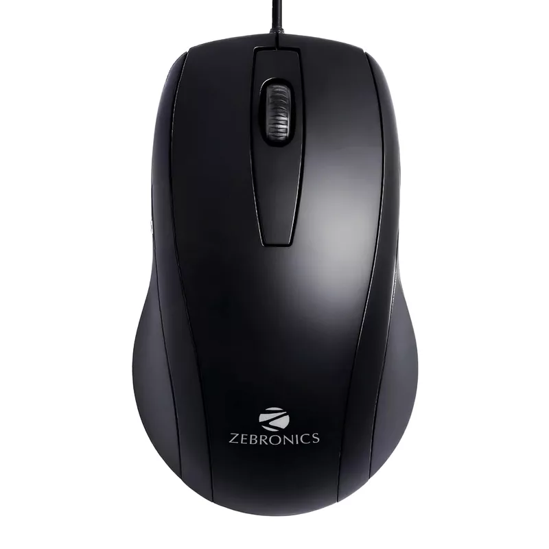Zebronics Zeb-Alex Wired Mouse – USB, 3 Buttons, Ergonomic design, High precision, Smooth tracking, Ideal for gaming and office use, Plug and play, Compatible with Windows and Mac systems.
