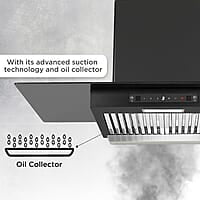 Faber 90cm 1200 m3/hr, Autoclean Chimney Baffle Filter Italian design - Made in India