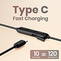 Portronics Harmonics Y2 Bluetooth In-Ear Headset – V5.3, Type-C | 40Hrs Play Time | Black