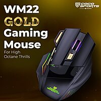 Coconut WM22 Gold Wireless Gaming Mouse (RGB, 3200 DPI, Ergonomic Design, Customizable Buttons, Long Battery Life, Ultra-Responsive, Perfect for Gamers Seeking Precision & Style, 1 Year Warranty)