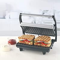 Borosil Prime Grill Sandwich Maker, Non-toxic Non-stick Grill Plate Coating, Make 2 Sandwiches At a Time, 700 W