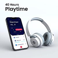 Portronics Muffs M2 Over-Ear Headphones – 40H, White. Experience immersive sound with 40 hours of playtime, comfortable ear cushions, and sleek design. Perfect for music lovers on the go!