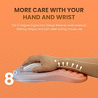 Portronics Comfipad Mouse Pad – Orange, Ergonomic with Wrist Support & Non-Slip