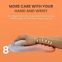 Portronics Comfipad Mouse Pad – Orange, Ergonomic with Wrist Support & Non-Slip