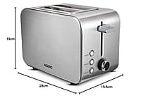AGARO GRAND 2 Slice Stainless Steel Pop Up Toaster 850W