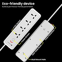Portronics Power Plate 11 Extension Board – 4 Sockets, 1500W, 2m Cord, White