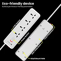 Portronics Power Plate 11 Extension Board – 4 Sockets, 1500W, 2m Cord, White