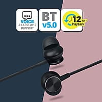 ZEBRONICS Zeb-Slinger in Ear Wireless Neckband Earphone Supporting Bluetooth 5.0, Up to 12 Hours Playback, Voice Assistant, for All iPhones/Smartphones/Tablets